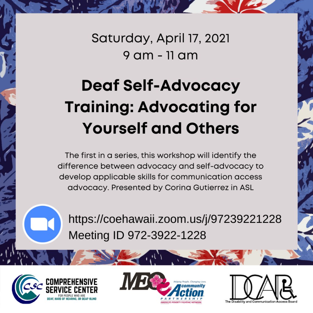 Deaf Self-Advocacy Training: Advocating for Yourself and Others