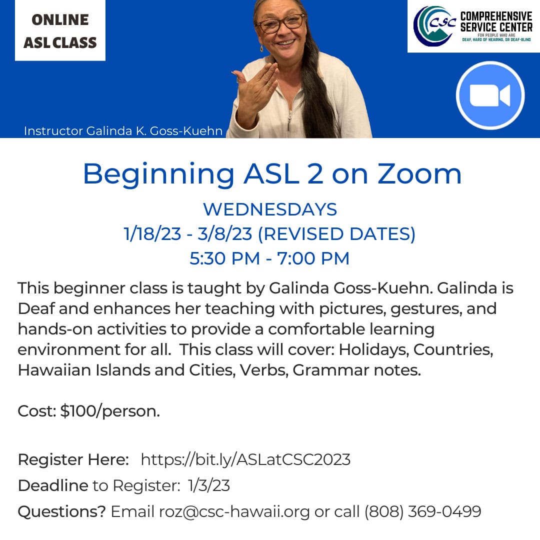 Beginning ASL Class Flyer