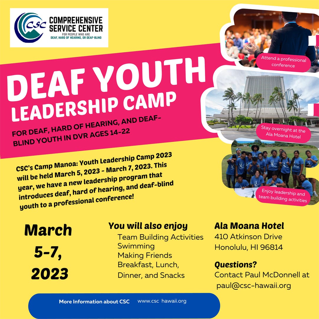 Deaf Youth Leadership Camp Flyer
