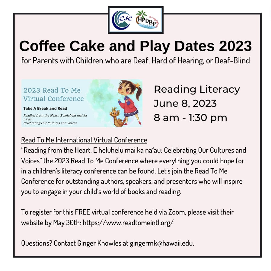 Coffee Cake and Play Dates June 2023 Flyer
