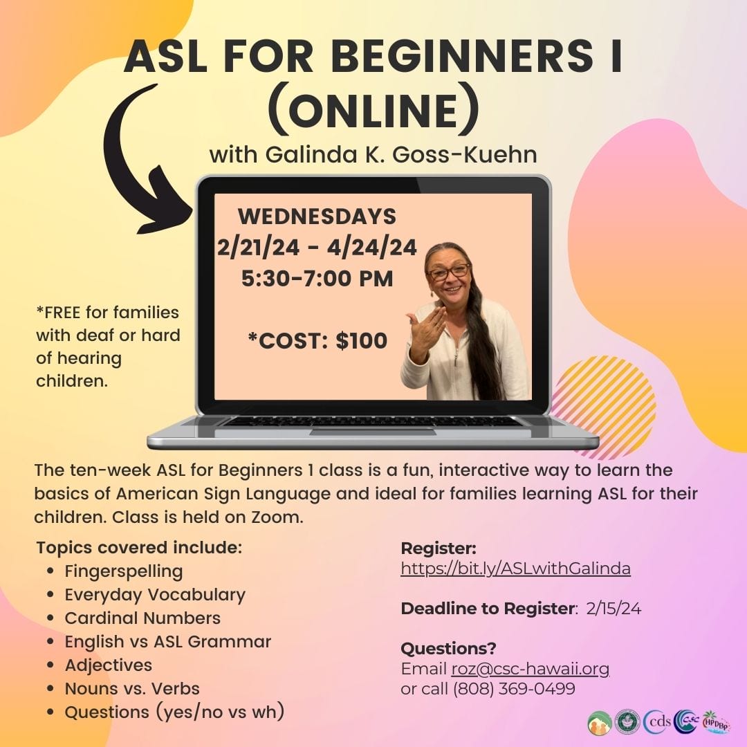 ASL for Beginners I Flyer