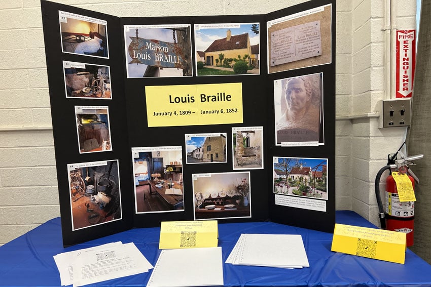 Poster highlighting the life of Louis Braille