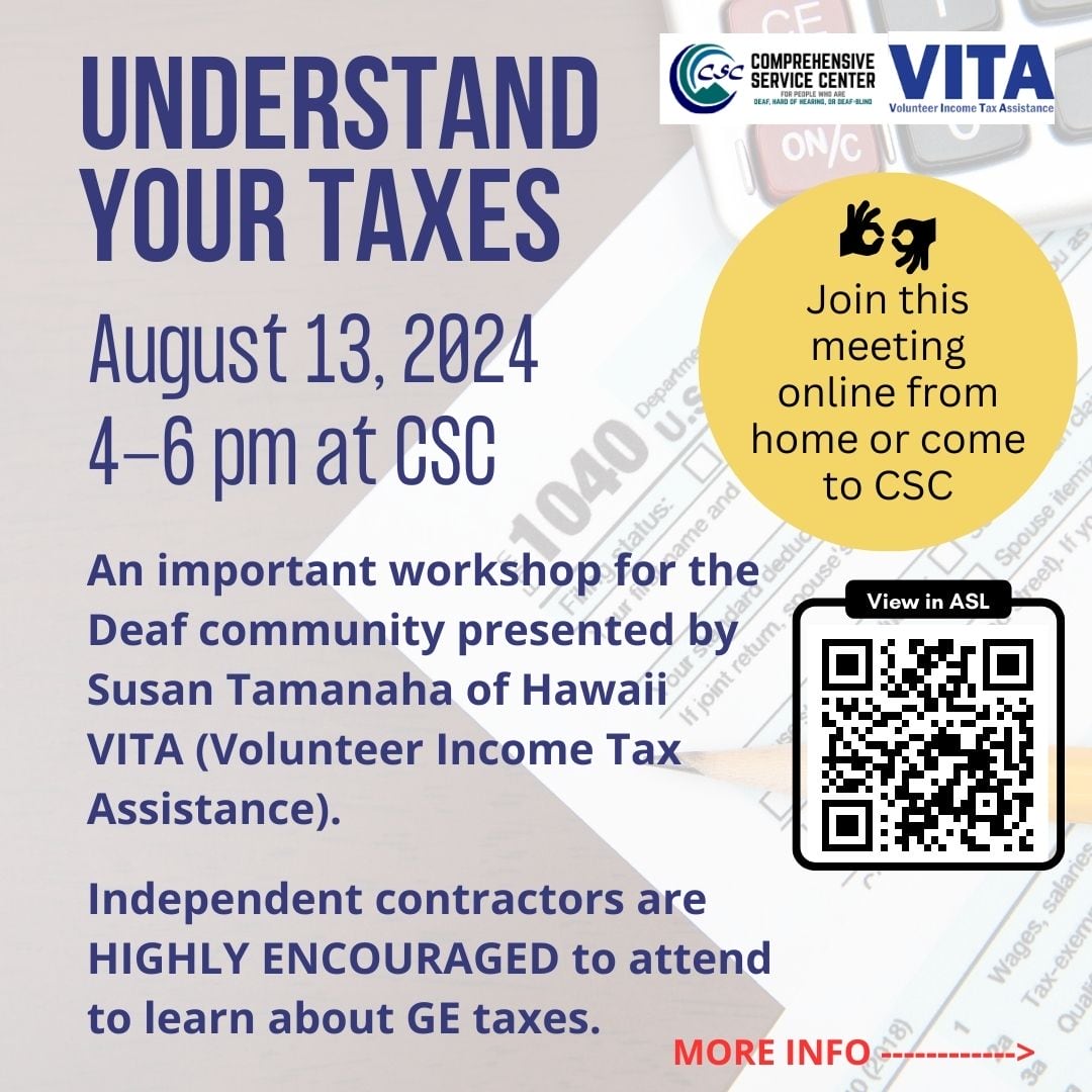 Understand Your Taxes Workshop Flyer